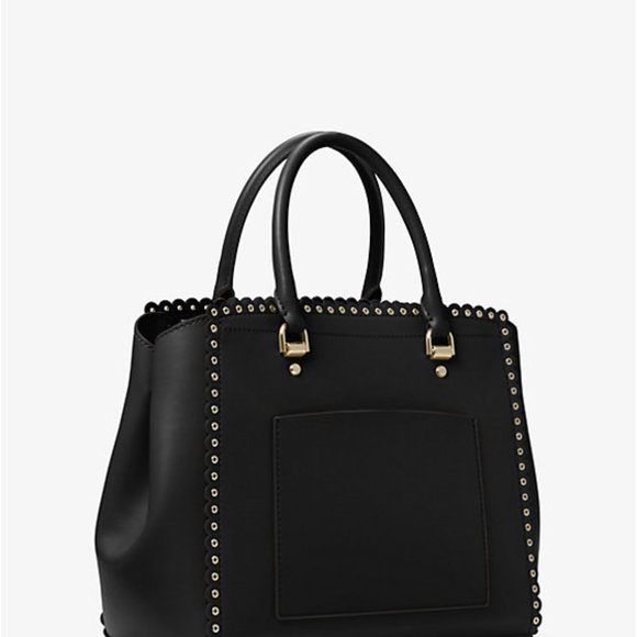 MICHAEL Michael Kors Handbags - Michael Kors Benning Scalloped Leather Satchel Purse